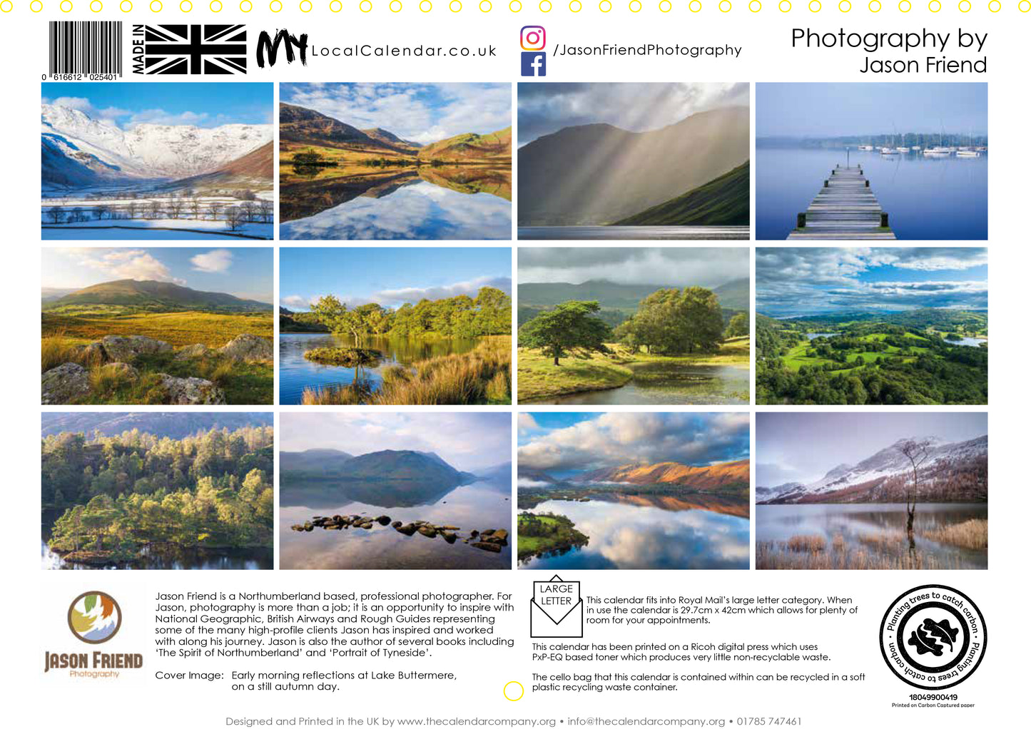 The English Lake District 2026 Wall Calendar