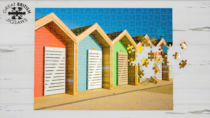 Blyth Beach Huts, Northumberland, 1000 Piece Jigsaw Puzzle