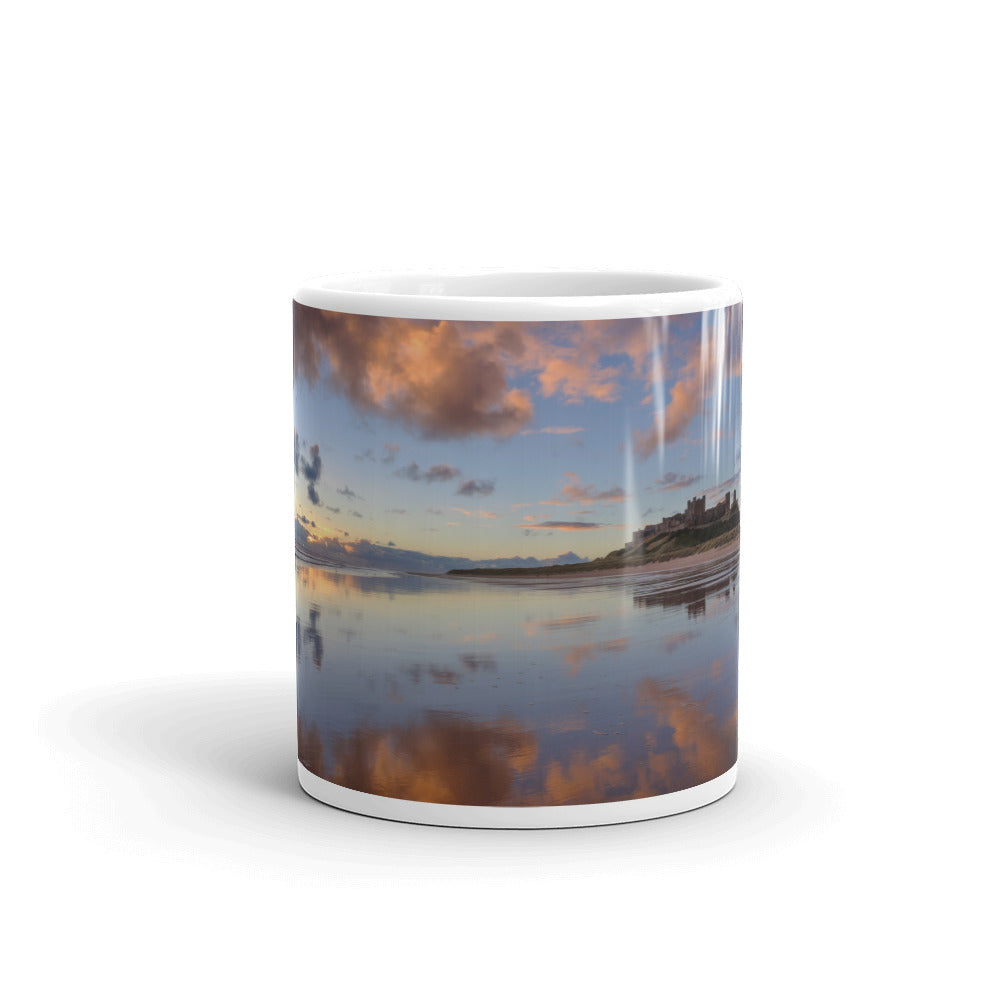 Bamburgh Castle, Northumberland, White Glossy Mug