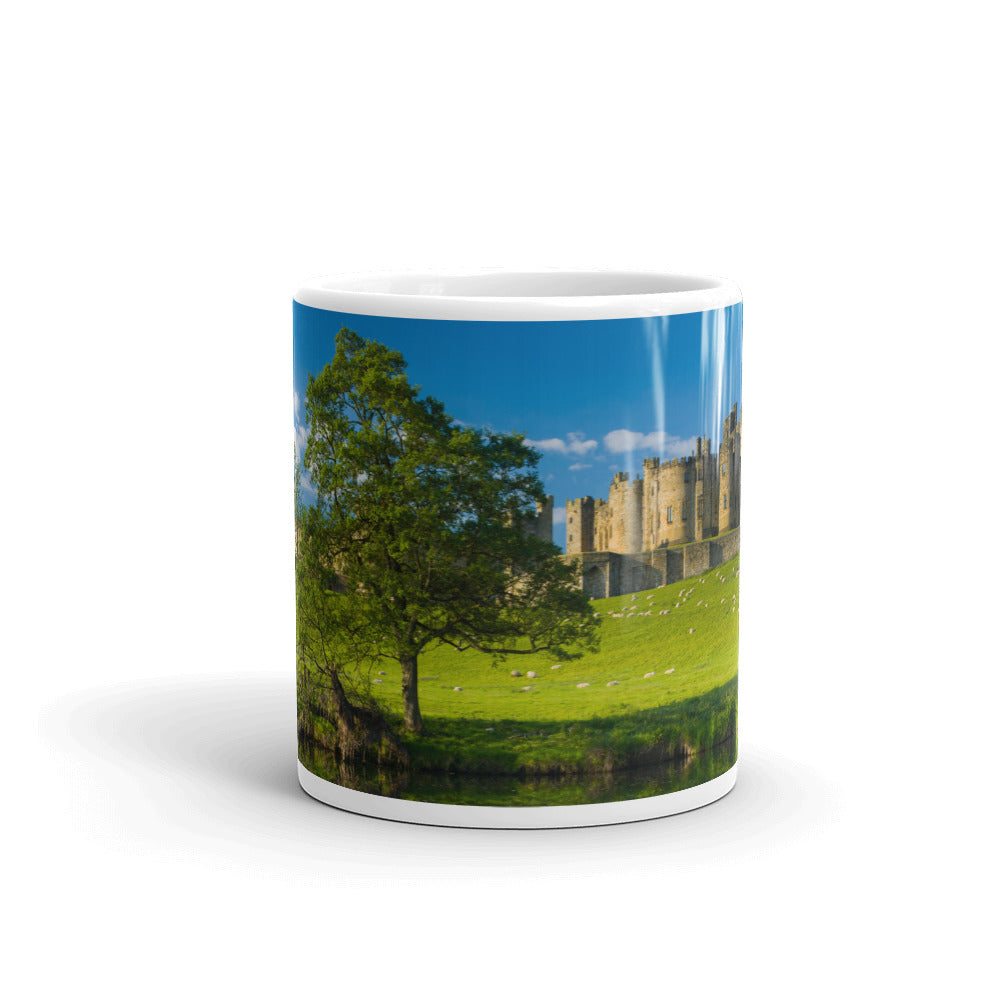 Alnwick Castle, Northumberland, White Glossy Mug