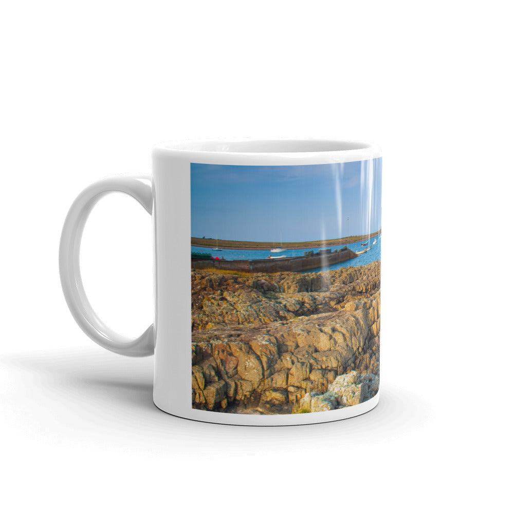Lindisfarne Castle, Northumberland, White Glossy Mug