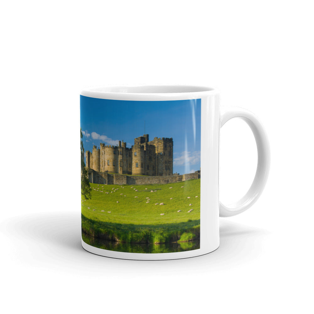 Alnwick Castle, Northumberland, White Glossy Mug