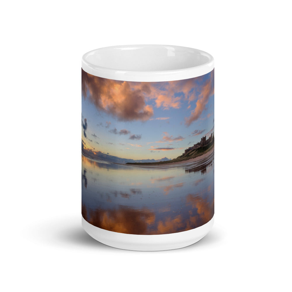 Bamburgh Castle, Northumberland, White Glossy Mug