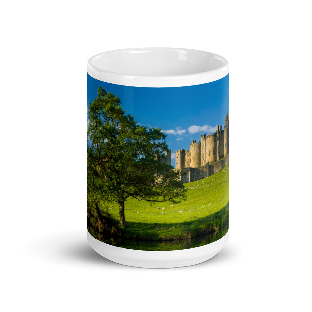 Alnwick Castle, Northumberland, White Glossy Mug