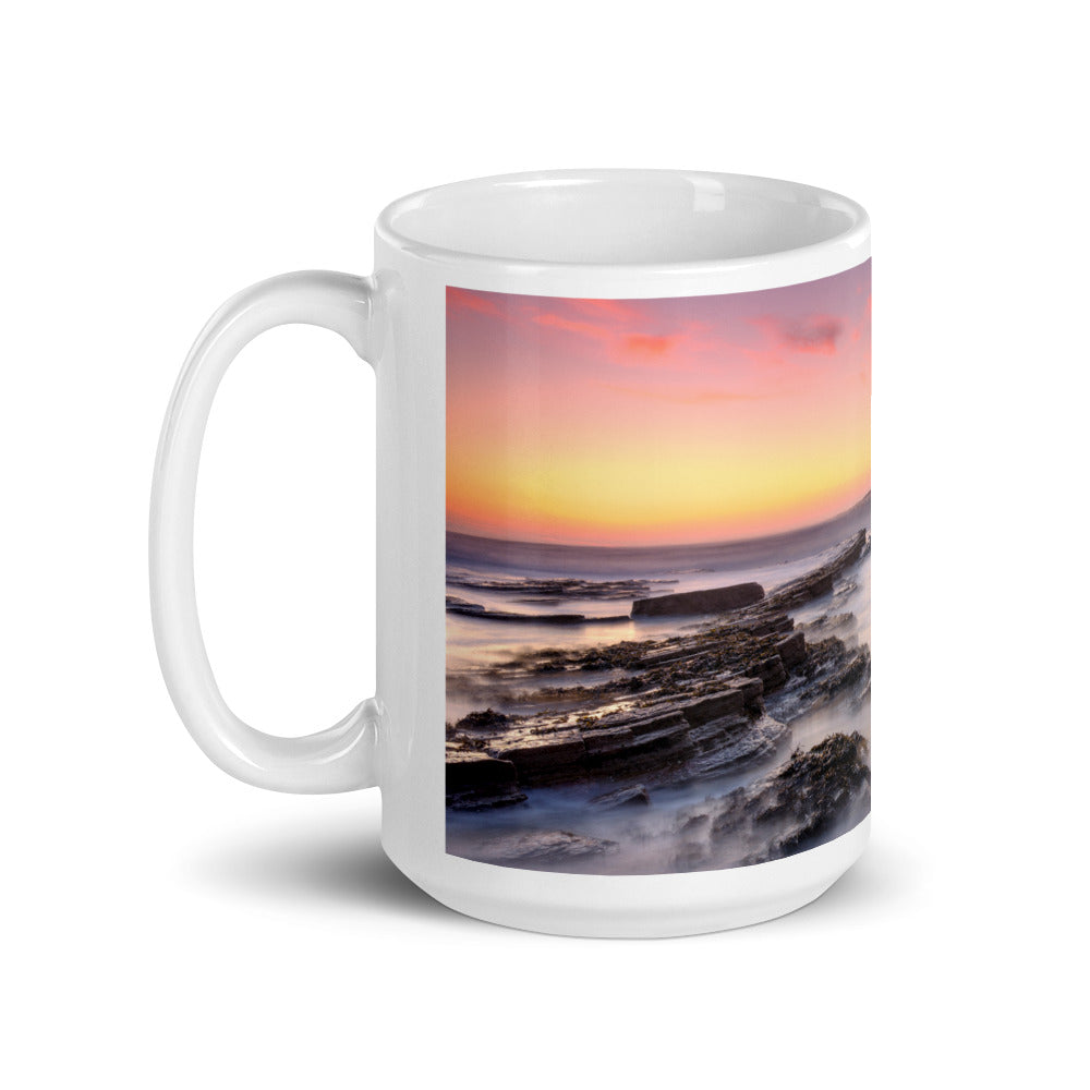 St Mary's Lighthouse, Whitley Bay, White glossy mug