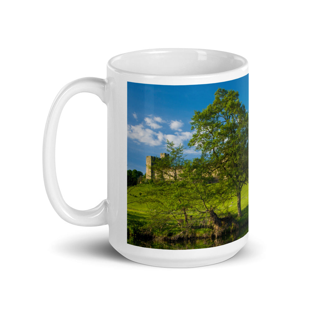 Alnwick Castle, Northumberland, White Glossy Mug