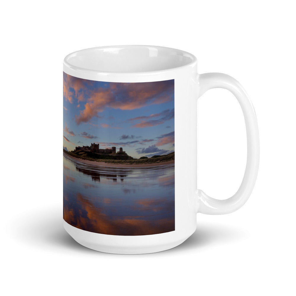 Bamburgh Castle, Northumberland, White Glossy Mug