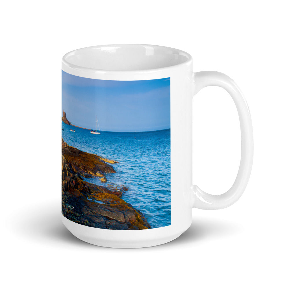 Lindisfarne Castle, Northumberland, White Glossy Mug