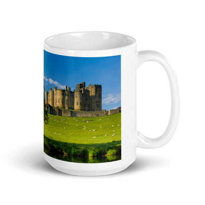 Alnwick Castle, Northumberland, White Glossy Mug
