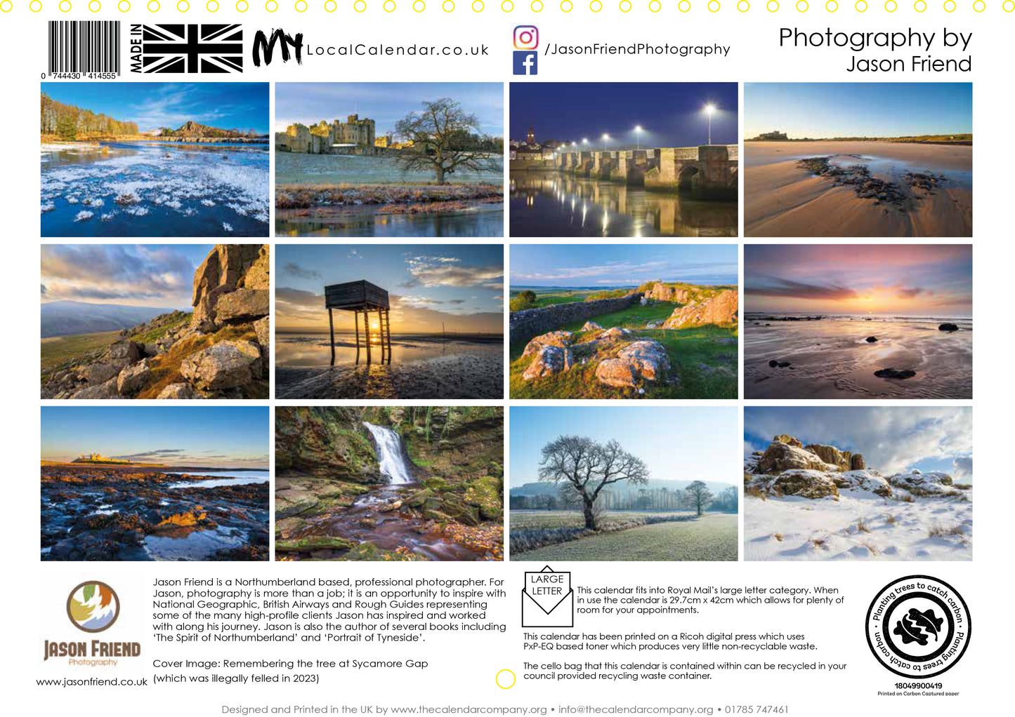 Northumberland 2025 Wall Calendar