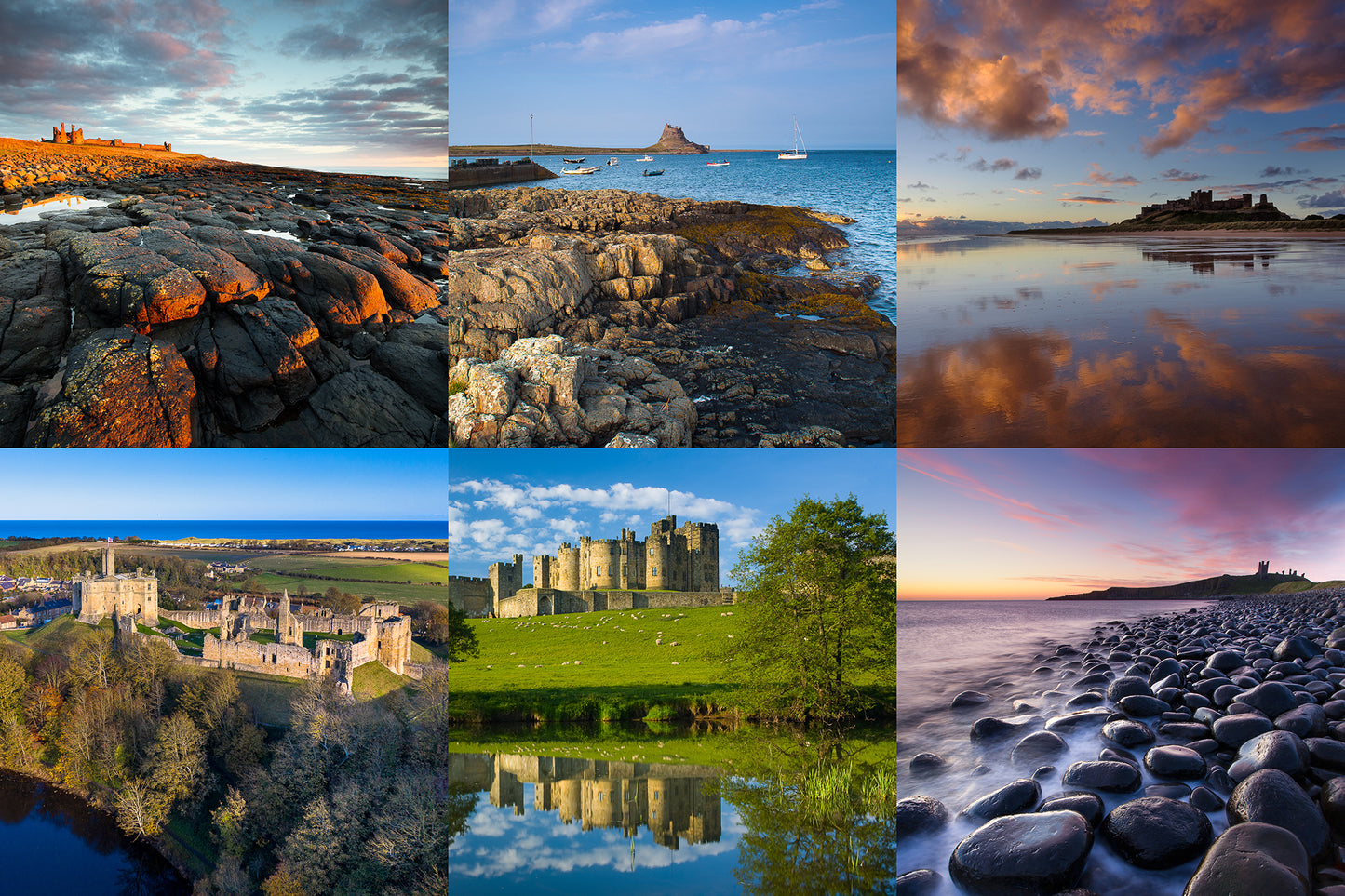 Northumberland Castles Greeting Cards (Pack of 6)