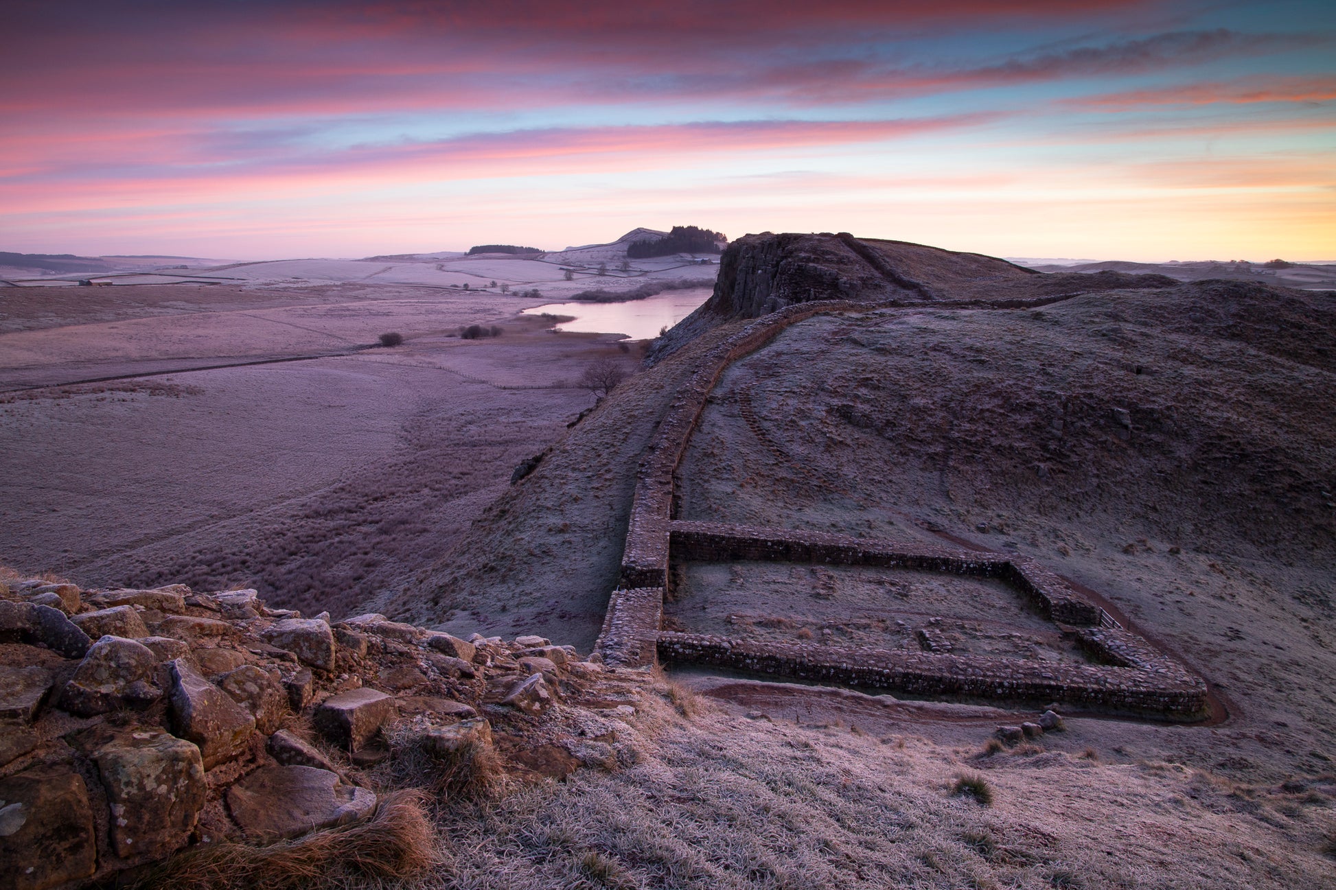Hadrian's Wall at Dawn, Northumberland