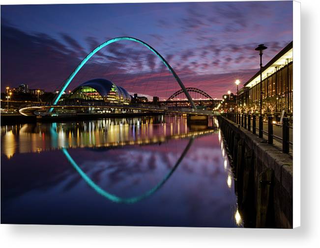 Quayside at Night, Newcastle Upon Tyne Canvas Print