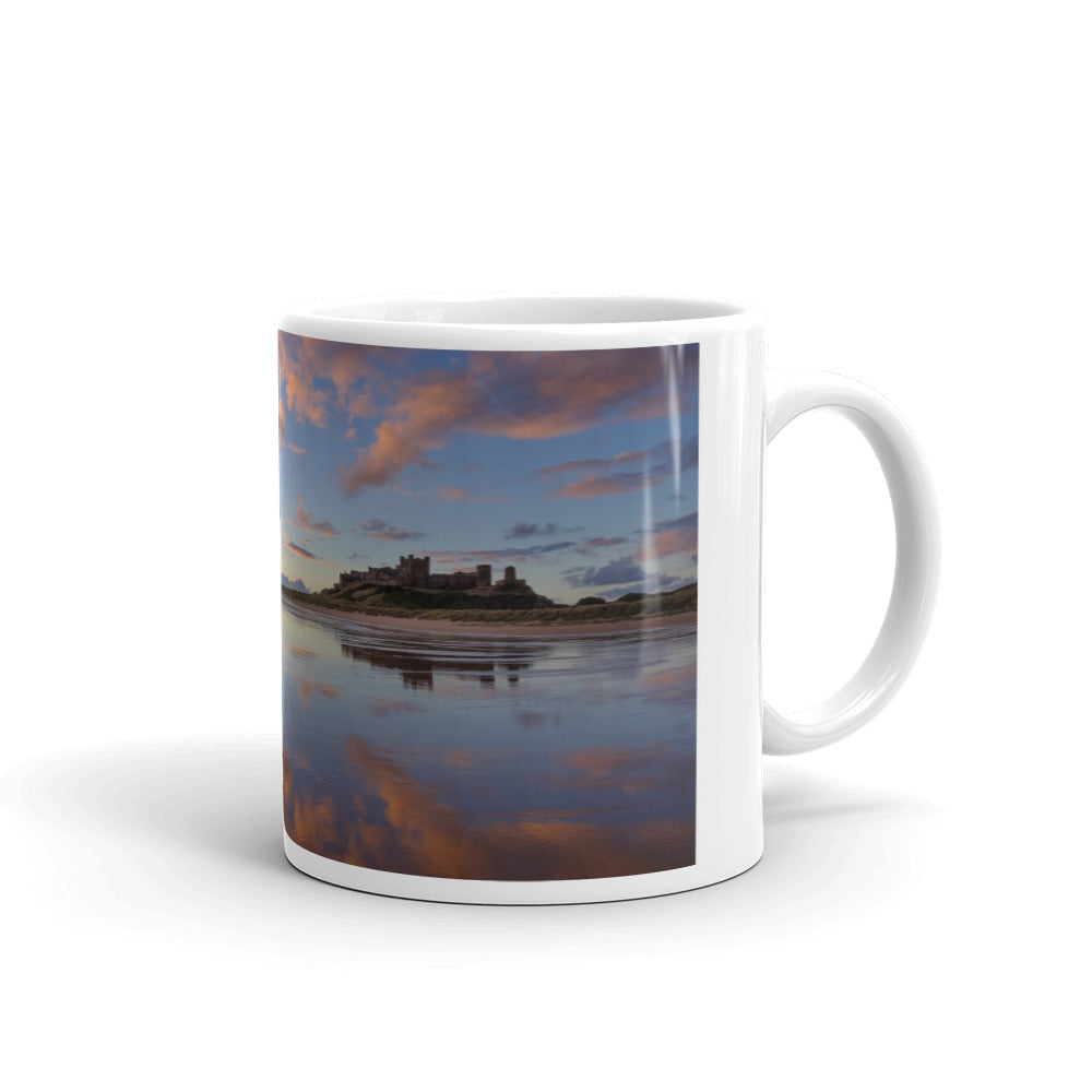 Bamburgh Castle, Northumberland, White Glossy Mug